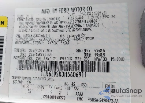 2017 Lincoln Continental Select z USA, uszkodzony, nr VIN 1LN6L9SK3H5606911